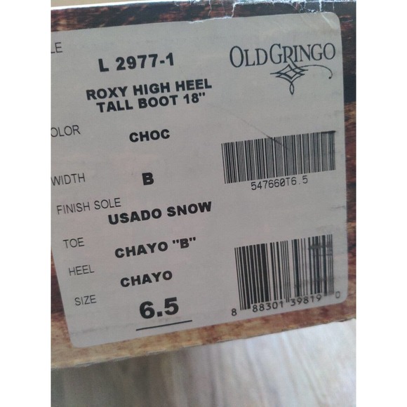 Old Gringo Roxy Studded Buckle Tall Heeled Western Boots 18" Women 6.5 Chocolate - Picture 16 of 16